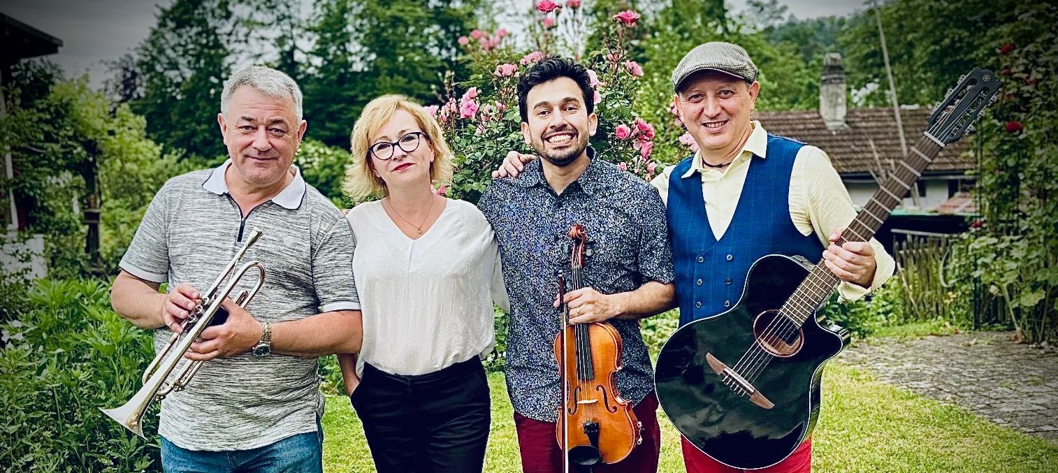 Musician of the party band Melodians at the party in Zurich, Switzerland.